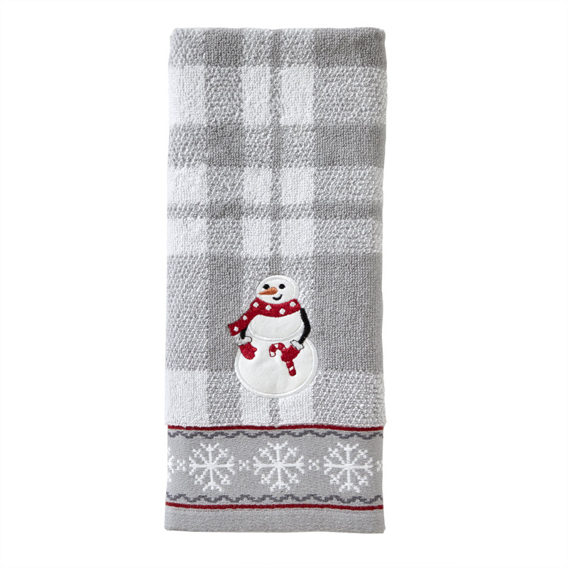Martha Stewart Fair Isle Cotton Hand Towels - Set Of 2, Dark Blue/White, 525 GSM, Holiday - View #10